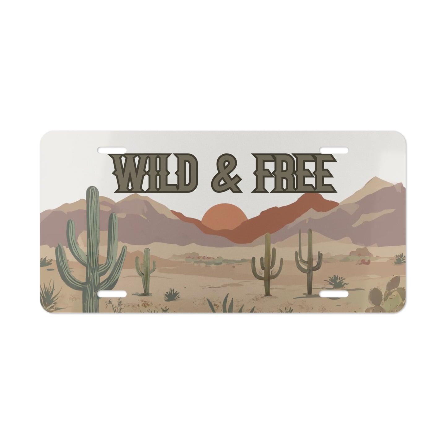 Wild & Free Western Desert Decorative License Plate
