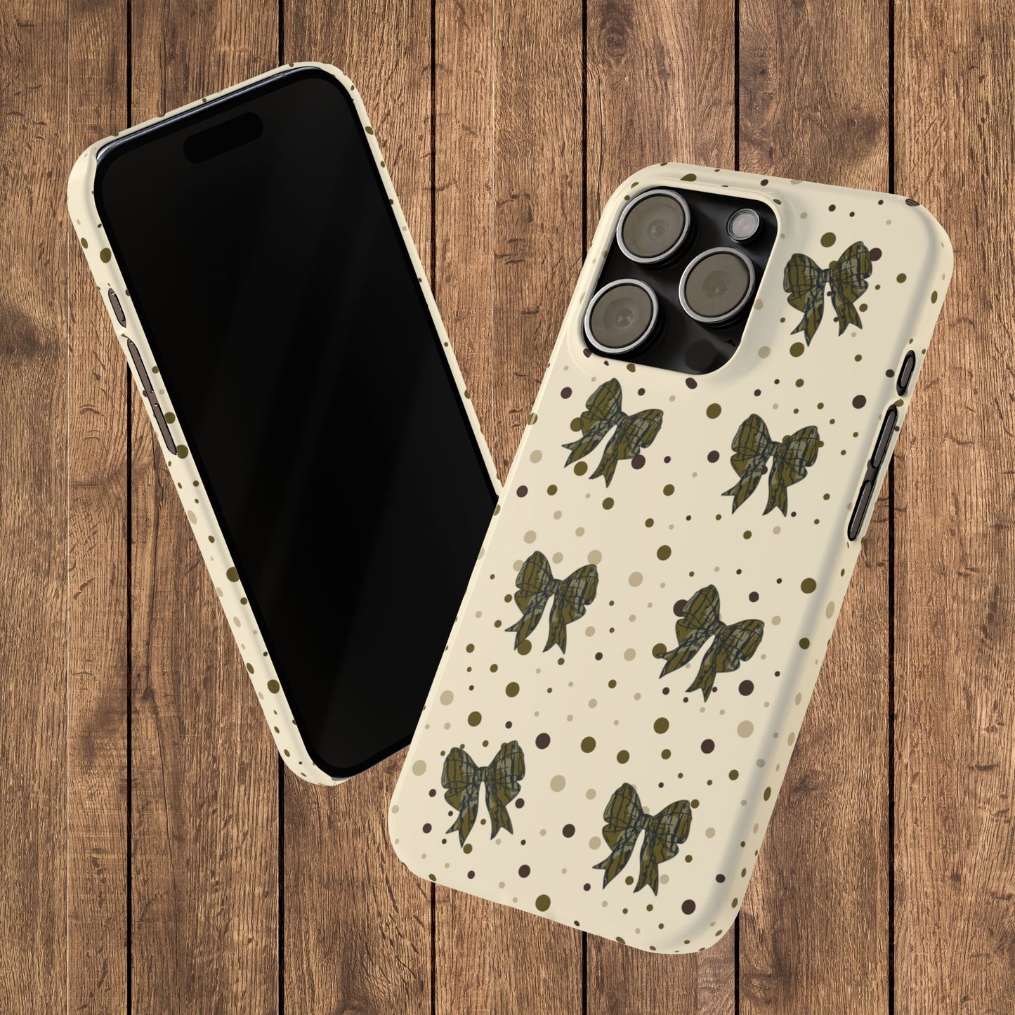 Bottomland Camouflage Coquette Bows & Polka Dot Slim IPhone Case