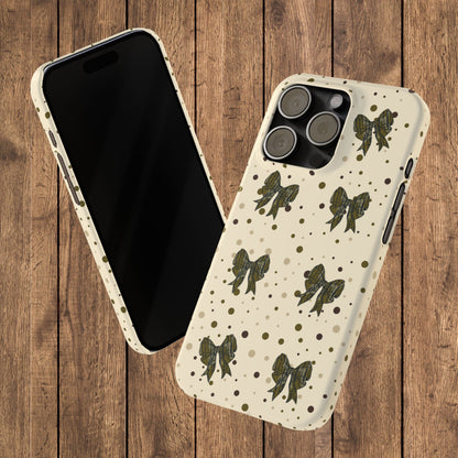 Bottomland Camouflage Coquette Bows & Polka Dot Slim IPhone Case