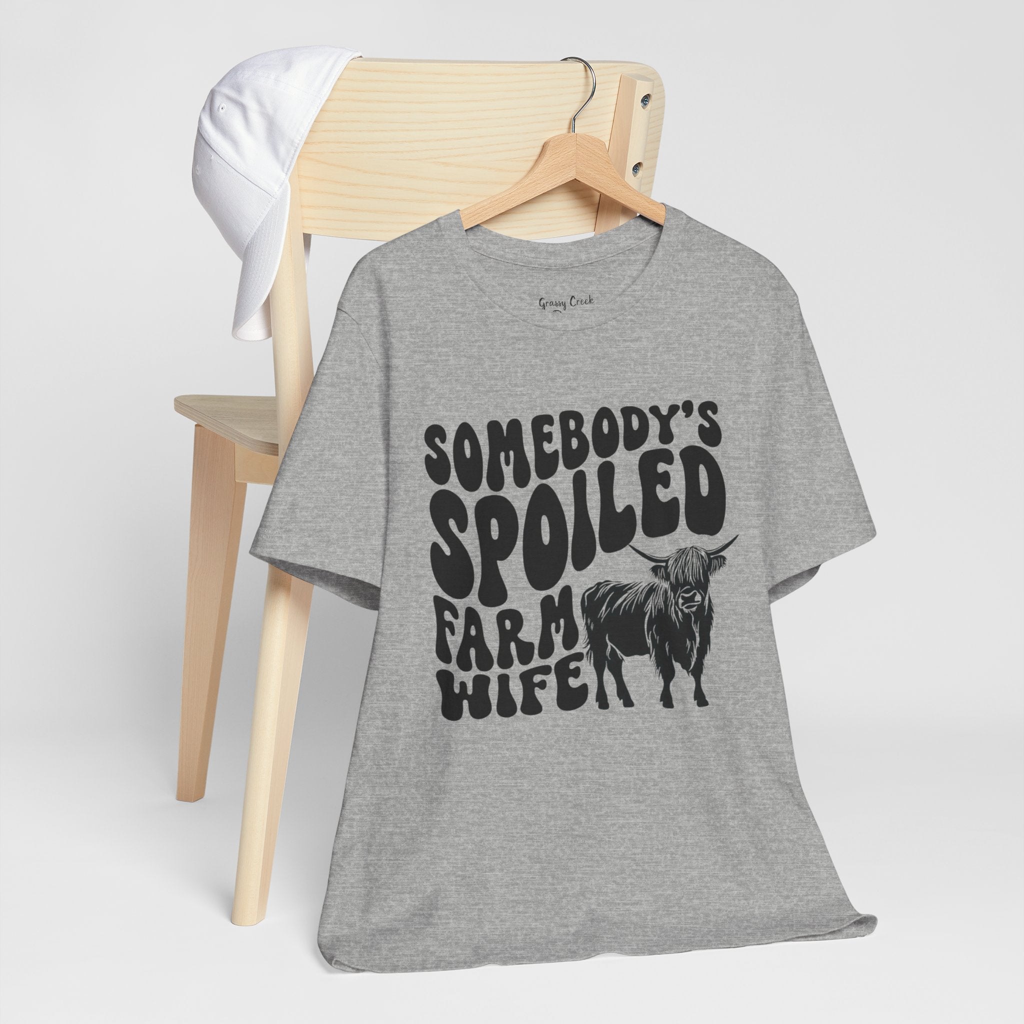 Somebodys Spoiled Farm Wife Highland Cow Women's Graphic T-Shirt