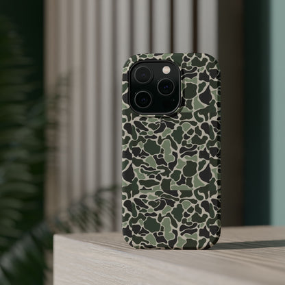 Green Old School Camo Tough Magnetic iPhone Case