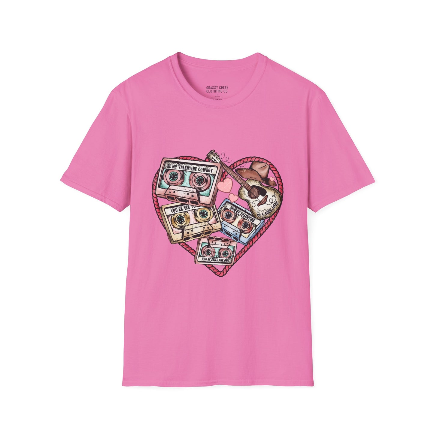 Cassette Tape  Valentine Rope Heart Softstyle Women T-Shirt