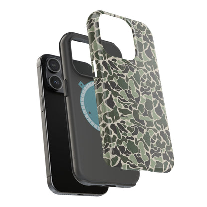 Green Old School Camo Tough Magnetic iPhone Case