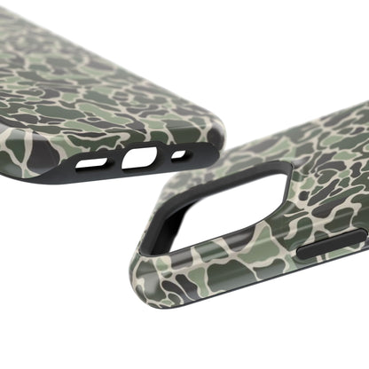 Green Old School Camo Tough Magnetic iPhone Case