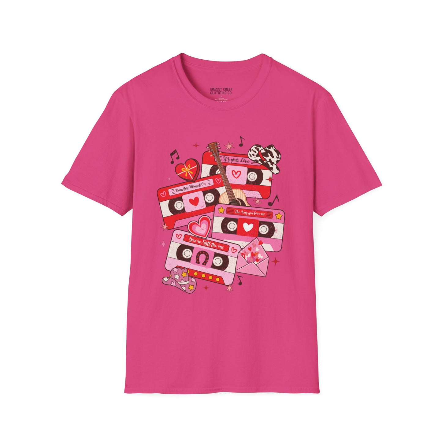 Country Cassette Tapes Valentines Softstyle Women T-Shirt