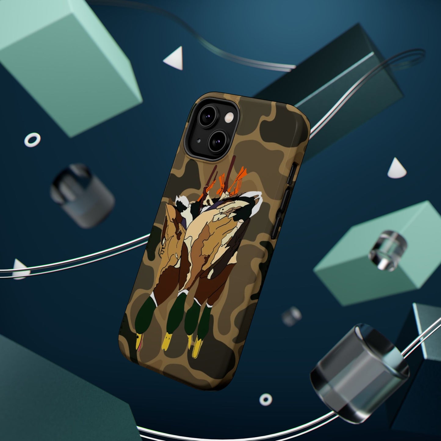 Old School Camouflage Mallard Duck Hanging Hunting Tough Magnetic iPhone Case