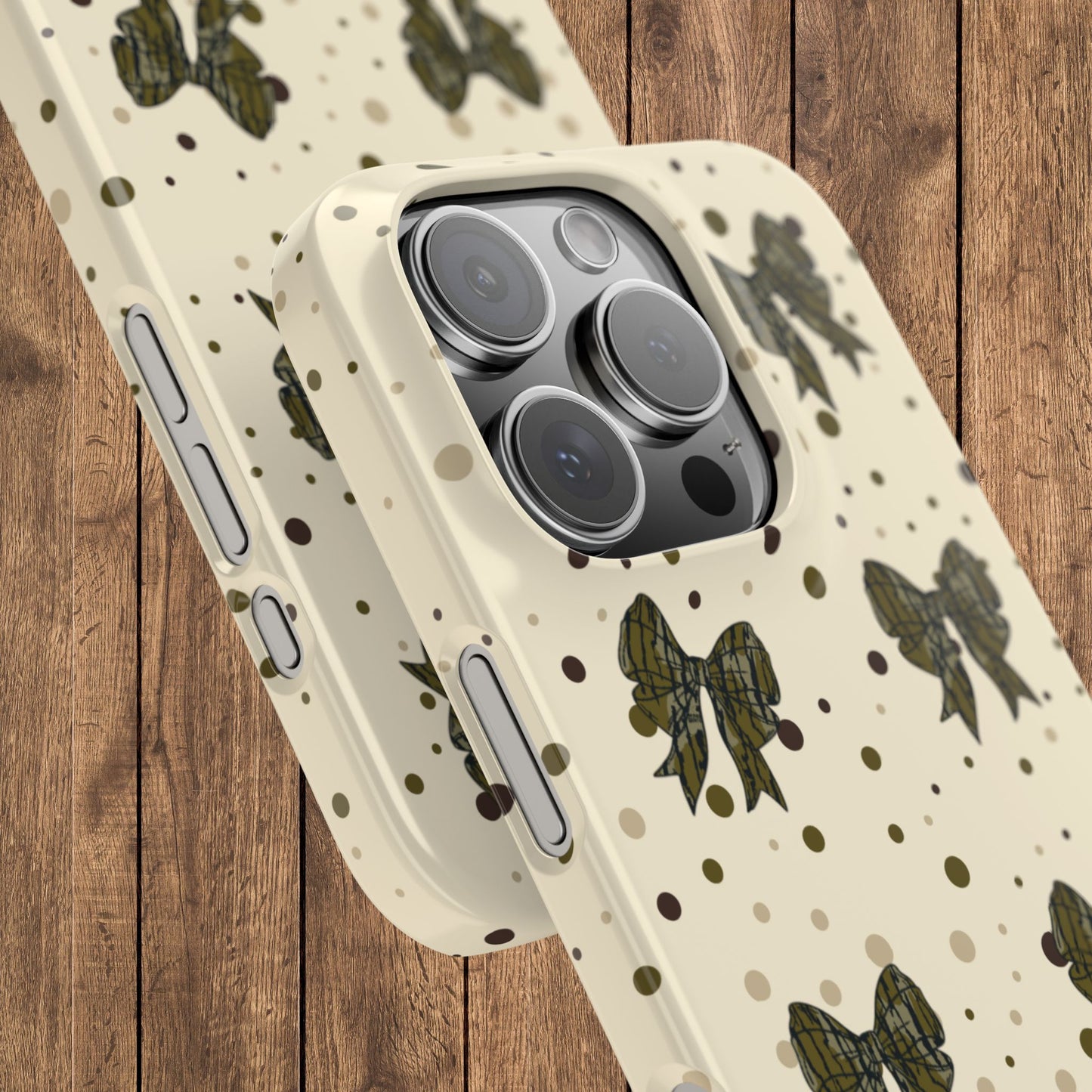 Bottomland Camouflage Coquette Bows & Polka Dot Slim IPhone Case