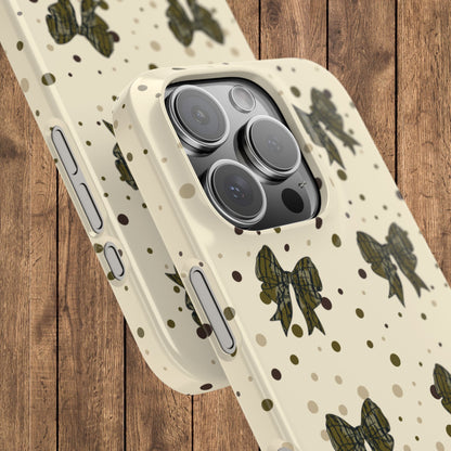 Bottomland Camouflage Coquette Bows & Polka Dot Slim IPhone Case
