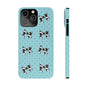Cow Print Coquette Bow & Polka Dot Teal Slim iPhone Case