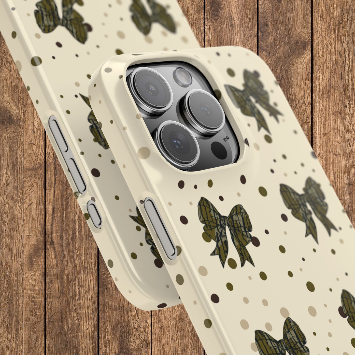 Bottomland Camouflage Coquette Bows & Polka Dot Slim IPhone Case