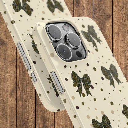 Bottomland Camouflage Coquette Bows & Polka Dot Slim IPhone Case