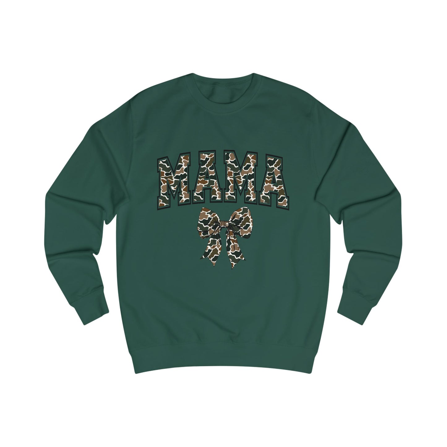 Mama Old Camo Bow Coquette Crewneck Sweatshirt
