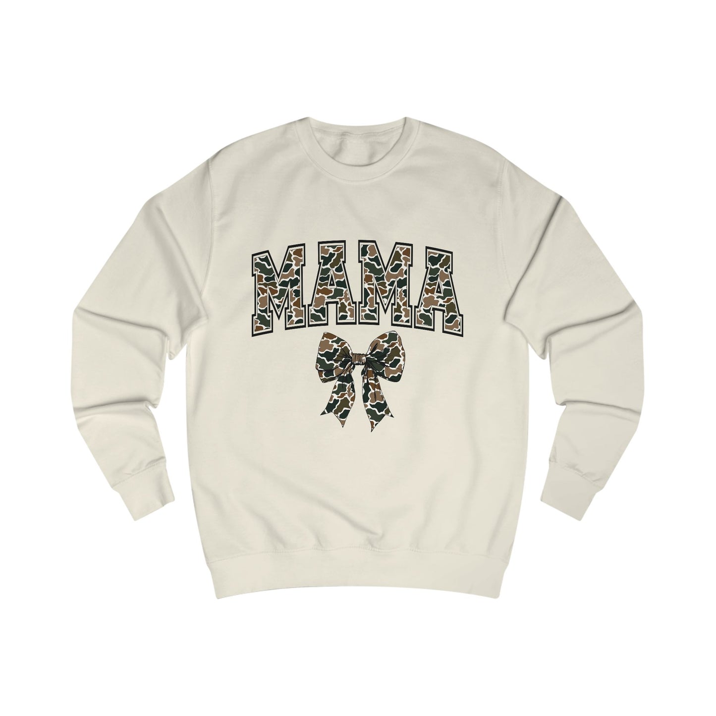 Mama Old Camo Bow Coquette Crewneck Sweatshirt