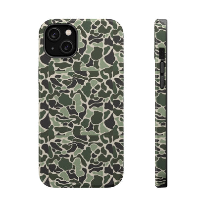 Green Old School Camo Tough Magnetic iPhone Case