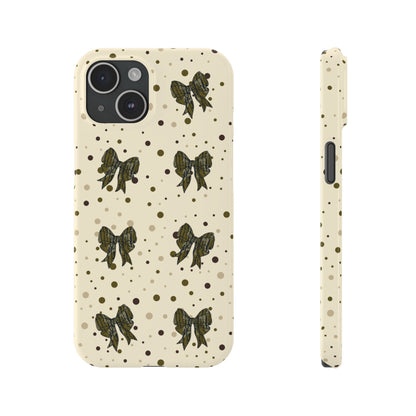 Bottomland Camouflage Coquette Bows & Polka Dot Slim IPhone Case