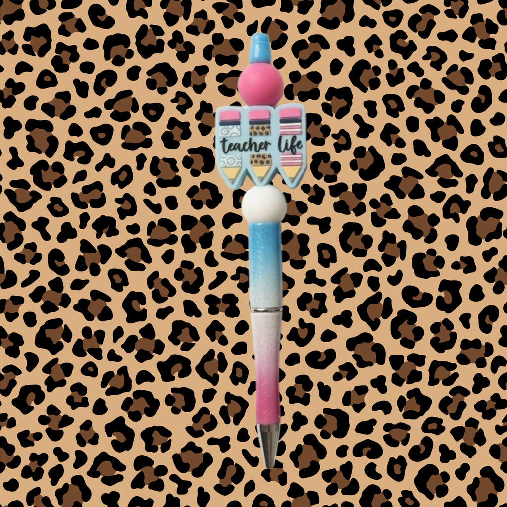 Handmade Silicone Beaded Pen Set for Teachers - Set of 2 - Teacher Appreciation Gift