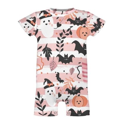 Spooky Cute Pink Halloween Short Sleeve Baby Romper