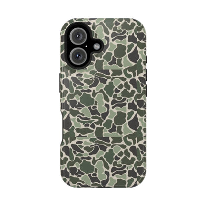 Green Old School Camo Tough Magnetic iPhone Case