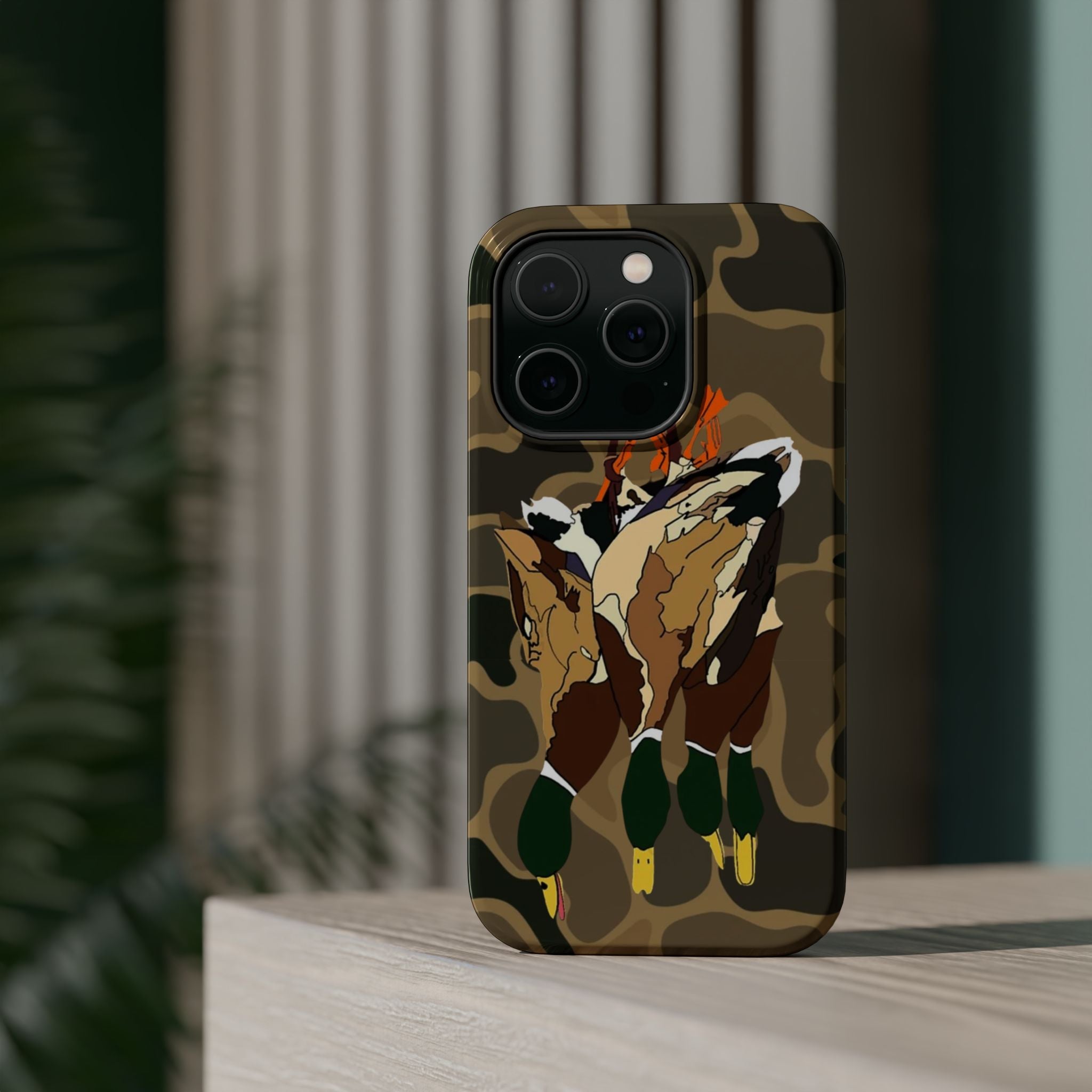 Old School Camouflage Mallard Duck Hanging Hunting Tough Magnetic iPhone Case