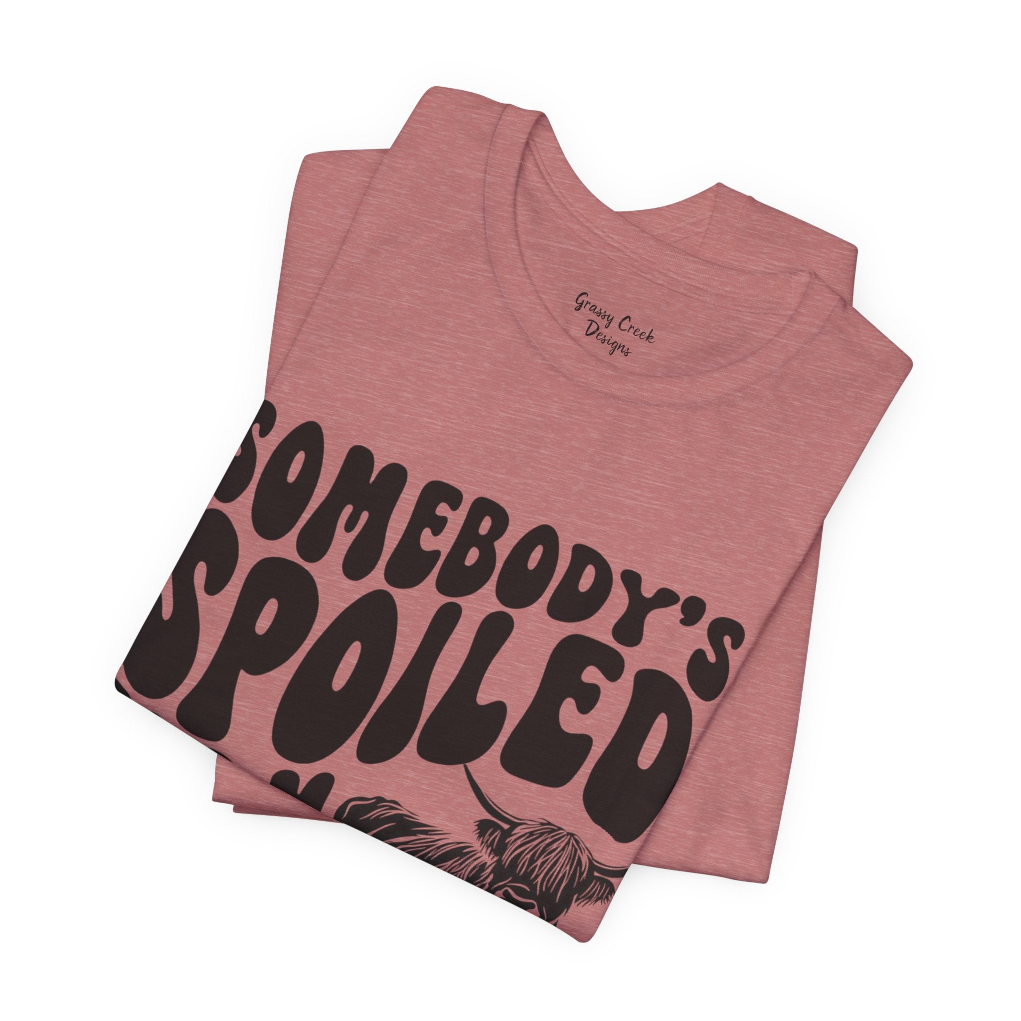 Somebodys Spoiled Farm Wife Highland Cow Women's Graphic T-Shirt