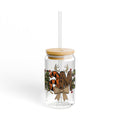 Outdoorsy Mama 16oz Glass Can Tumbler with Lid & Reusable Straw