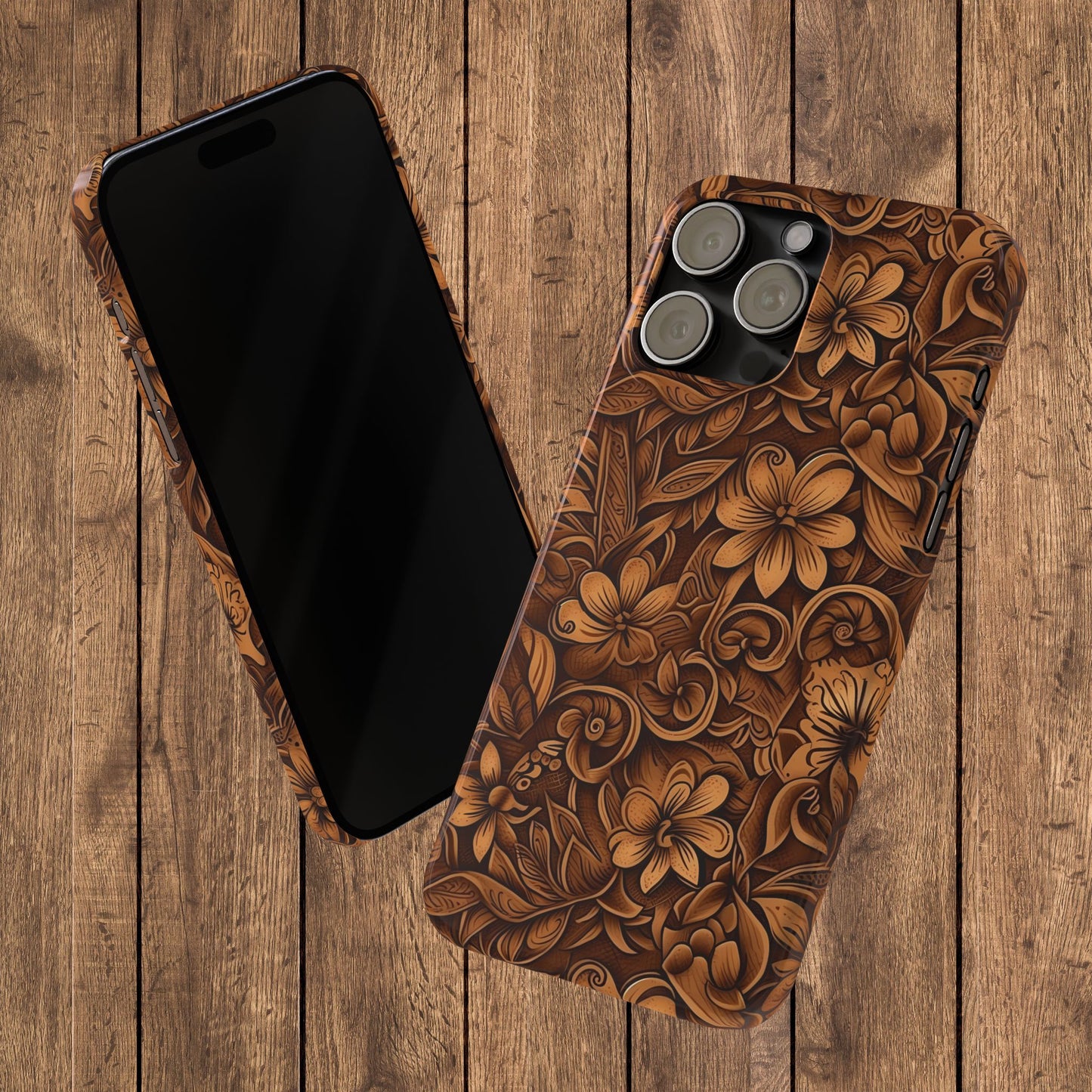 Tooled Leather Western Slim iPhone Case