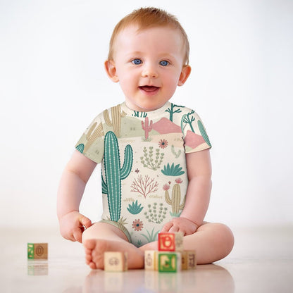 Desert Dreams Faux Cotton Short Sleeve Baby Bodysuit Romper