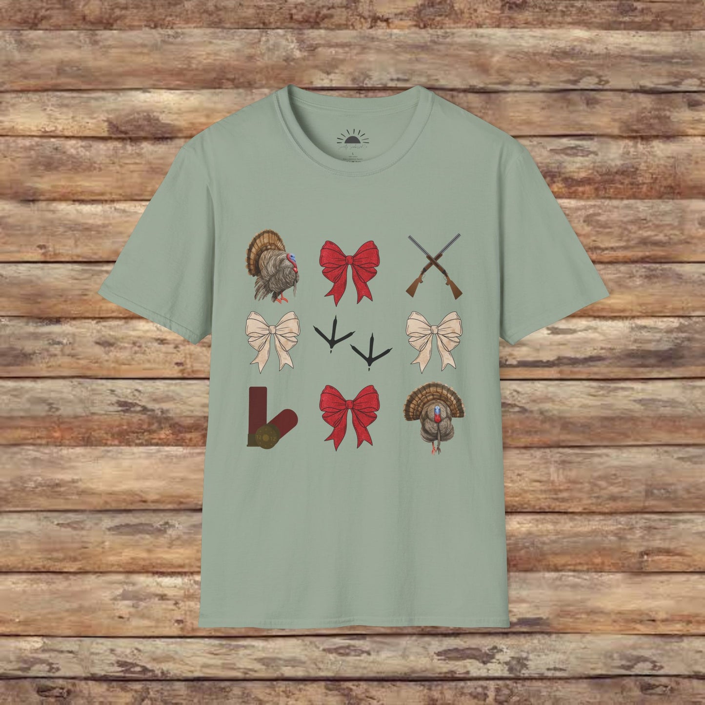 Turkeys, Glitter, and Bows: Coquette Female Hunting  Softstyle T-Shirt