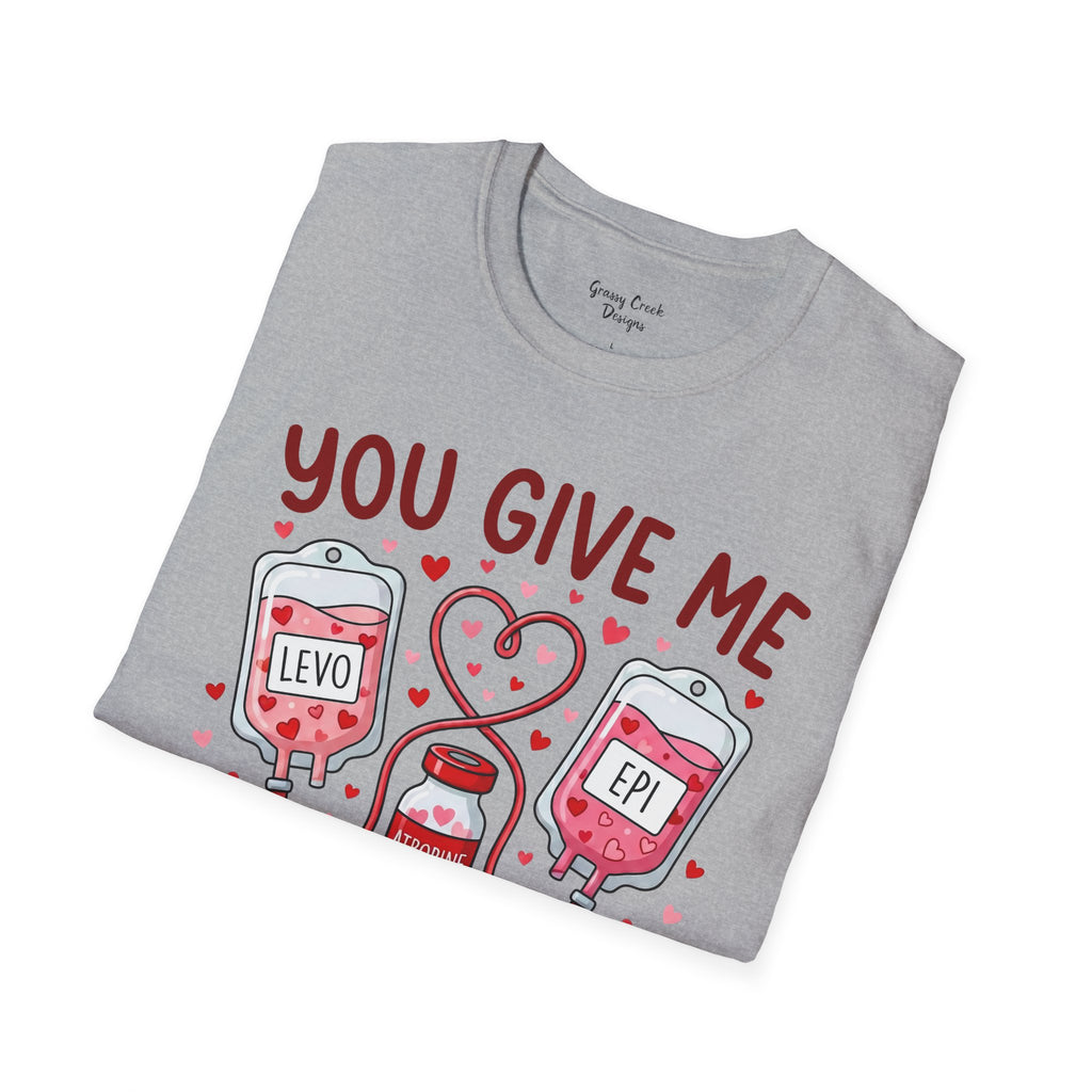 You Give Me Tachycardia Humorous Nurse Valentine's Day Graphic T-Shirt