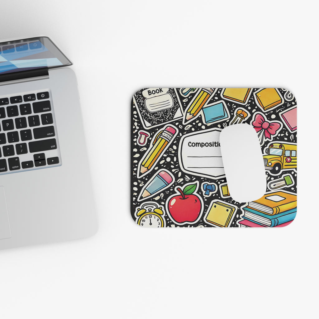 School Supplies Mouse Pad Composition Book Design for Students & Teachers