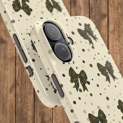 Bottomland Camouflage Coquette Bows & Polka Dot Slim IPhone Case