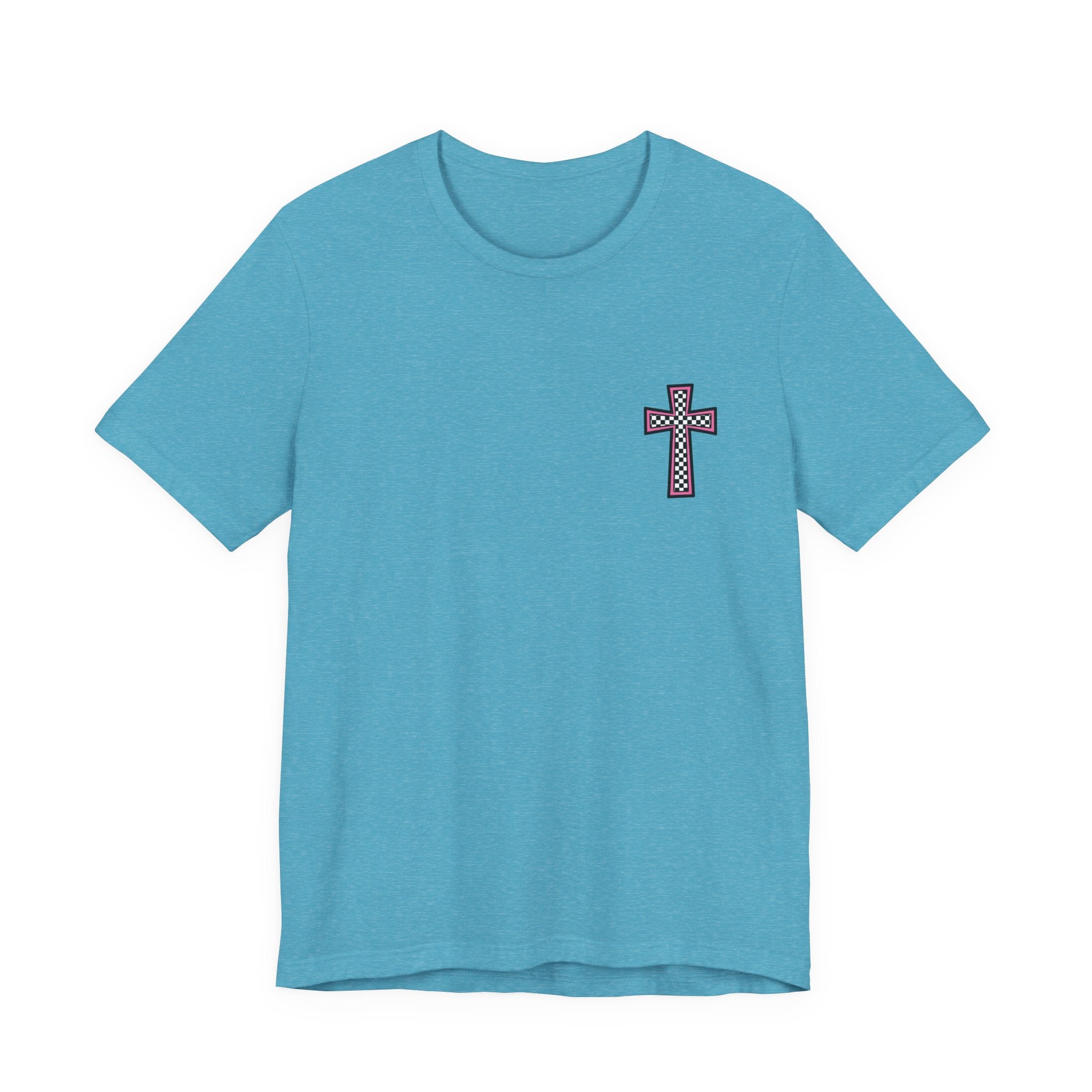 Step Into Jesus Checkered Sneakers Faith Women's Graphic T-Shirt