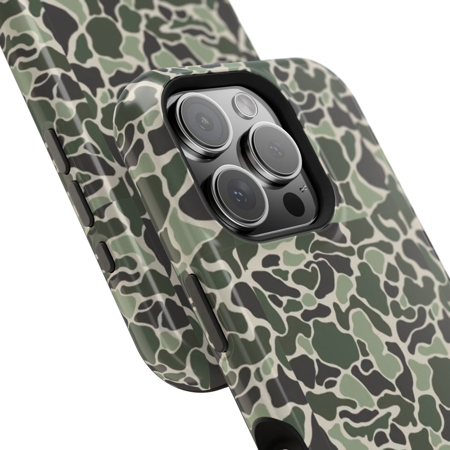 Green Old School Camo Tough Magnetic iPhone Case