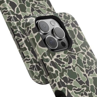 Green Old School Camo Tough Magnetic iPhone Case