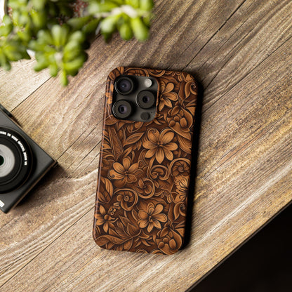 Tooled Leather Western Slim iPhone Case
