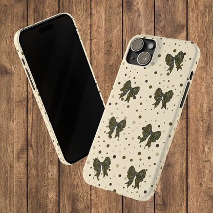 Bottomland Camouflage Coquette Bows & Polka Dot Slim IPhone Case