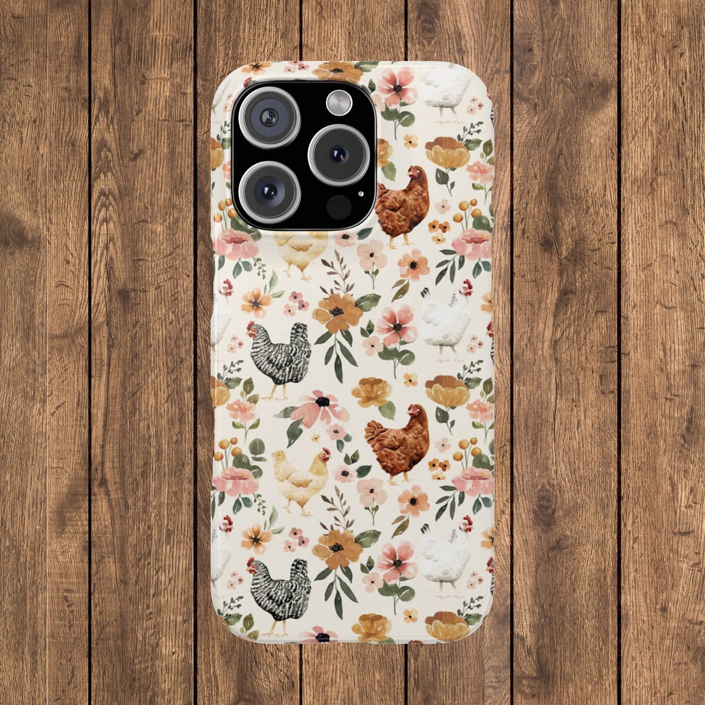Charming Floral Chicken Slim iPhone Case