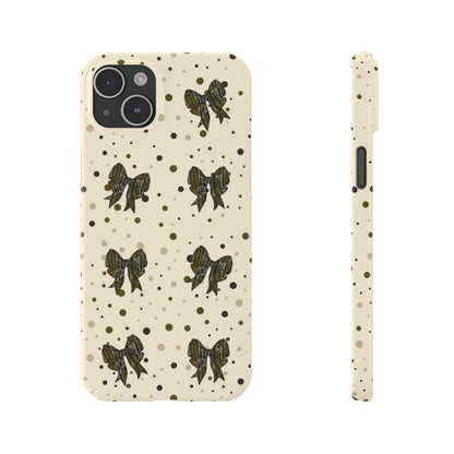 Bottomland Camouflage Coquette Bows & Polka Dot Slim IPhone Case