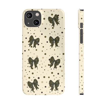 Bottomland Camouflage Coquette Bows & Polka Dot Slim IPhone Case