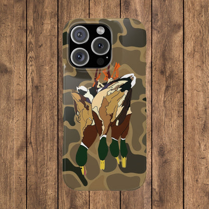 Old Skool Camouflage Mallard Duck Hanging Hunting Slim iPhone Case