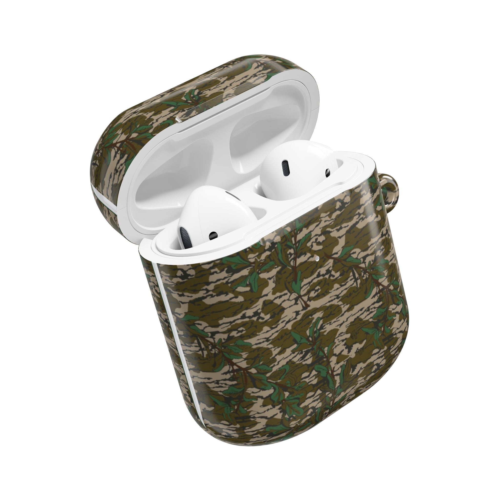 Camouflage Greenleaf AirPod Gen 2 & Pro Gen 2 Cases — Protective Cover with Keyring Loop
