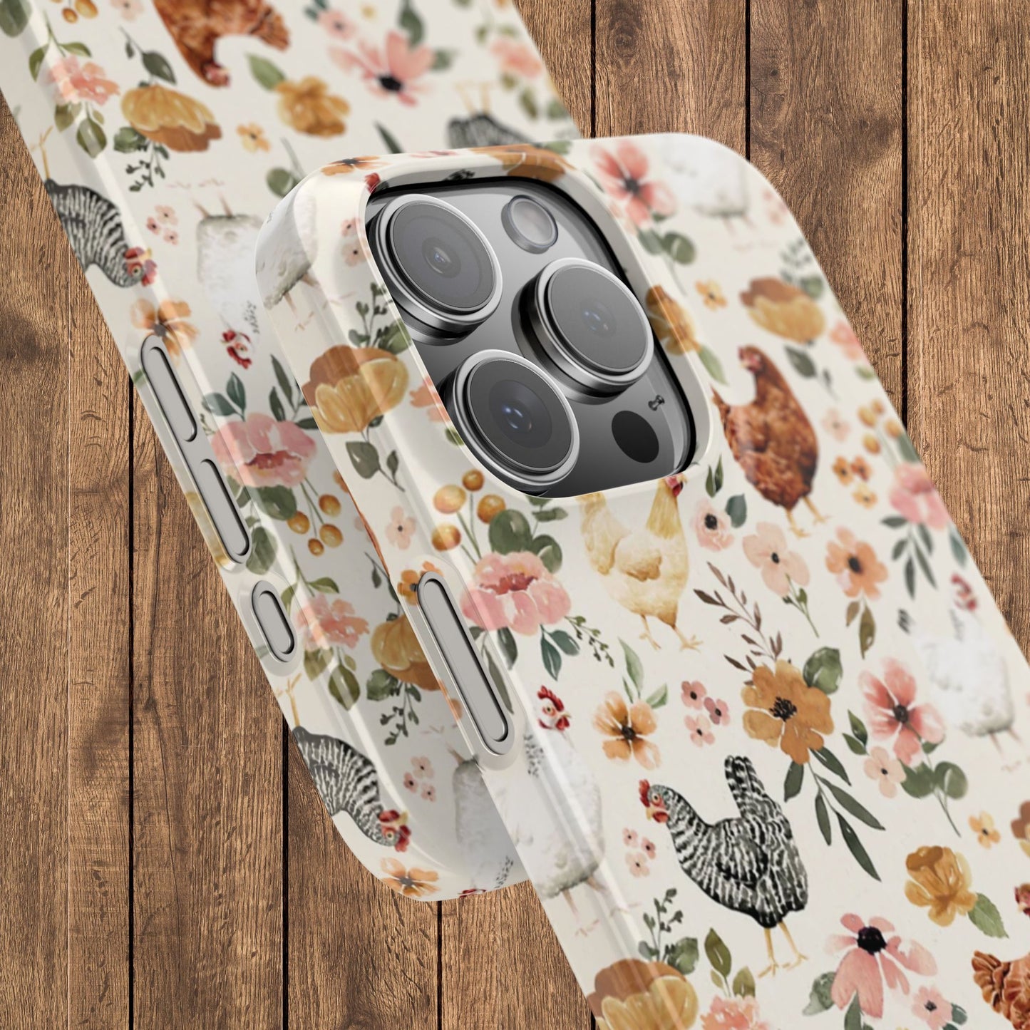 Charming Floral Chicken Slim iPhone Case