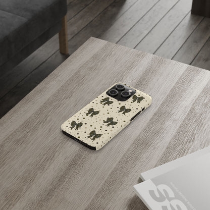 Bottomland Camouflage Coquette Bows & Polka Dot Slim IPhone Case