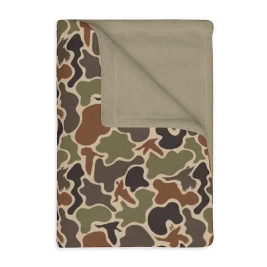 Old Skool Duck Camouflage Fleece Throw Blanket 40x30