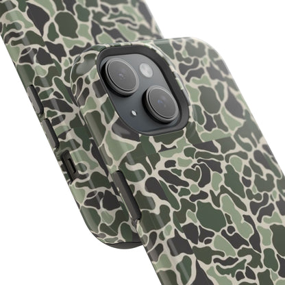 Green Old School Camo Tough Magnetic iPhone Case