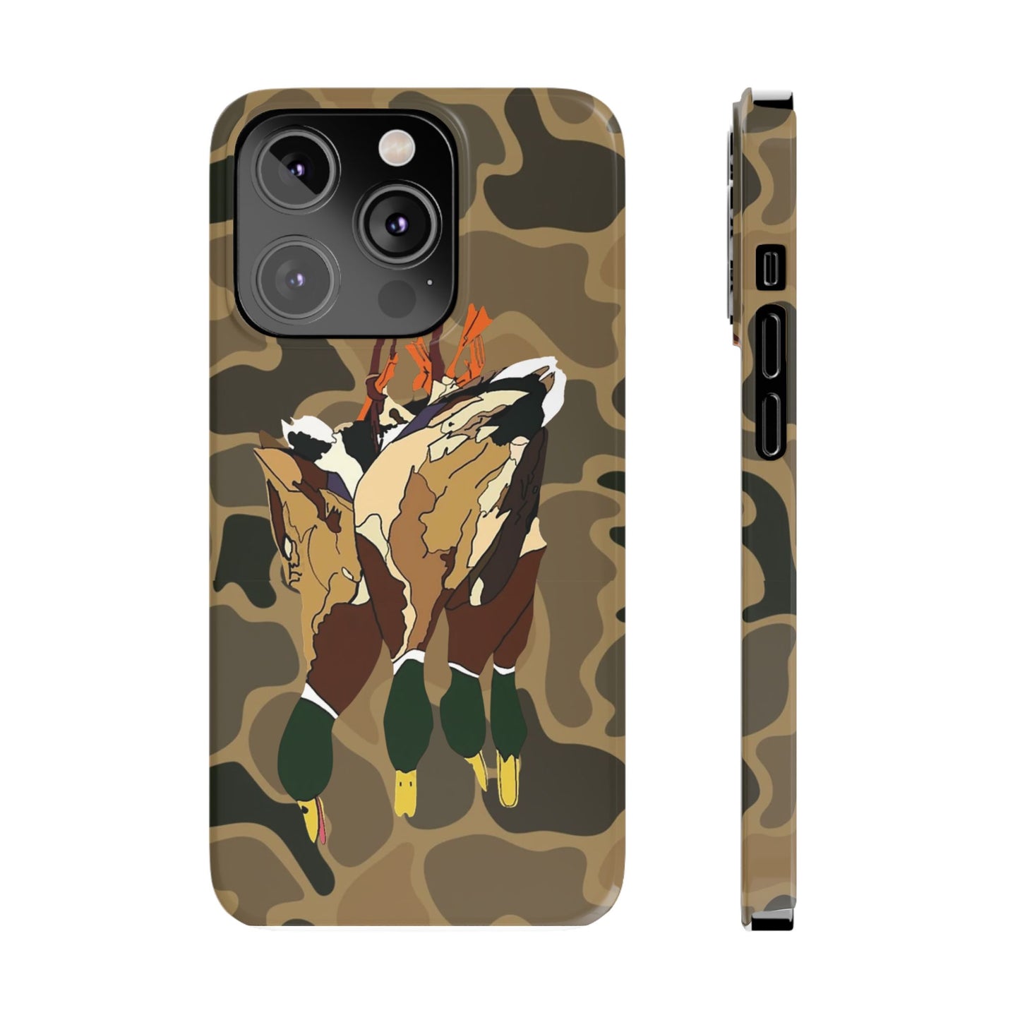 Old Skool Camouflage Mallard Duck Hanging Hunting Slim iPhone Case