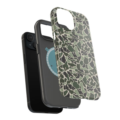 Green Old School Camo Tough Magnetic iPhone Case