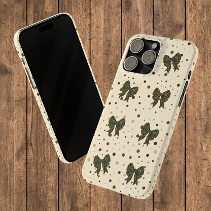 Bottomland Camouflage Coquette Bows & Polka Dot Slim IPhone Case