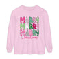 Merry Merry Merry Christmas Pink & Green Design Long Sleeve T-Shirt