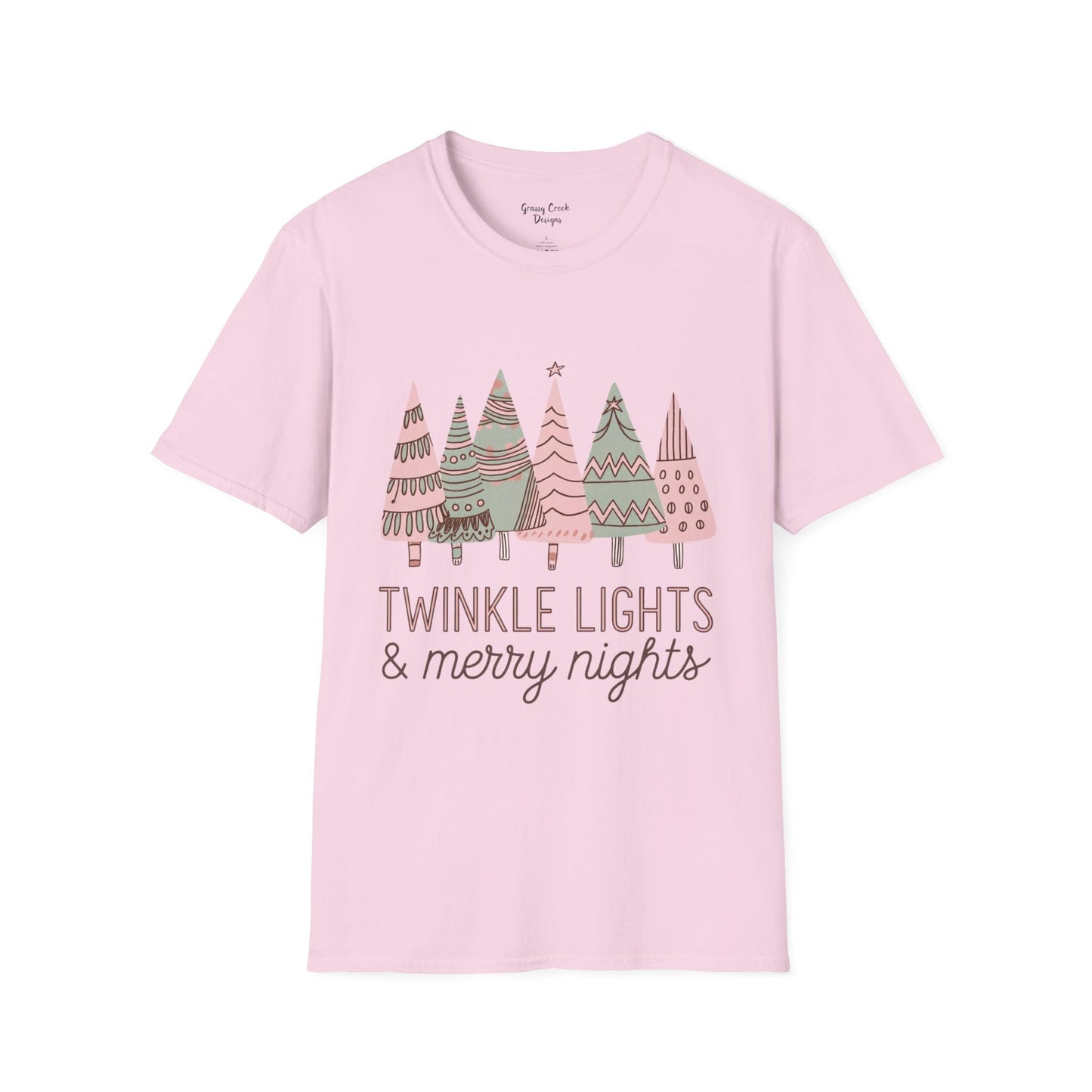 Twinkle Lights & Merry Nights Christmas Graphic T-Shirt